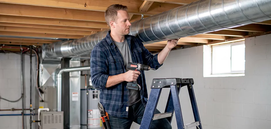 Exposed Spiral Ductwork in Fort Worth